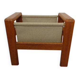 Danish Solid Teak Magazine Rack, 1960s