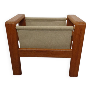Danish Solid Teak Magazine Rack, 1960s