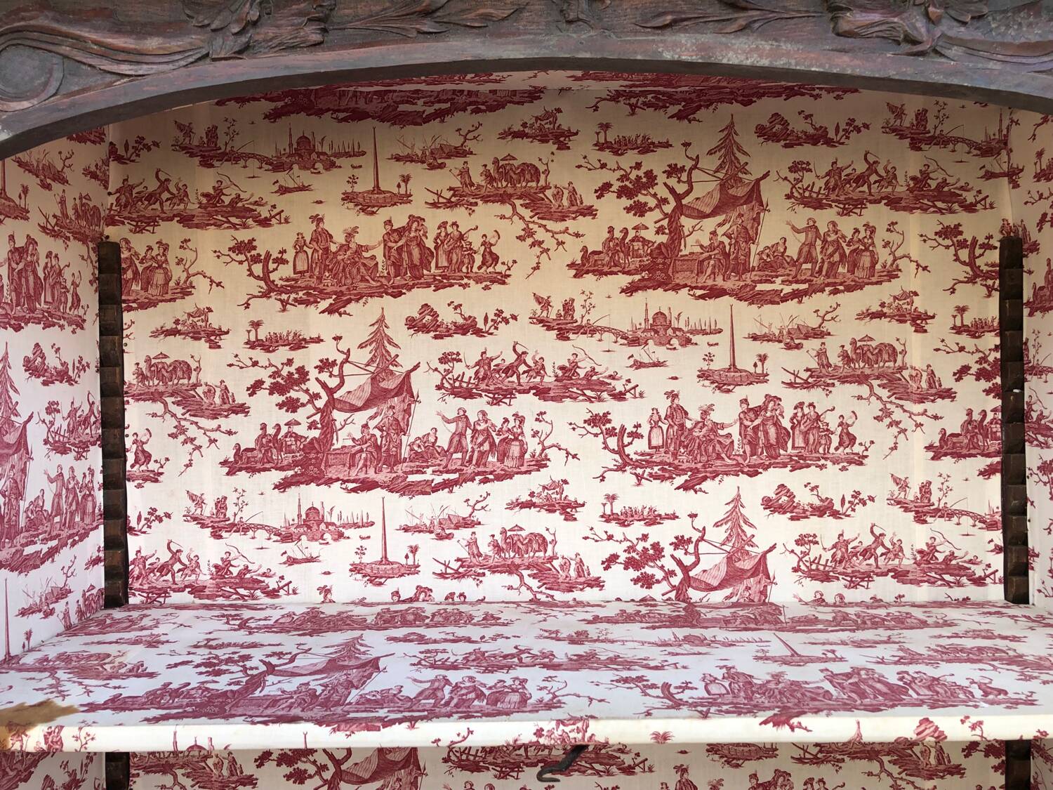 Antique Breton oak cabinet, richly carved