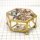 Brass box, glass and stained glass