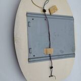 Designer mirror with its Italian pink glass sconces Veca vintage 1970.