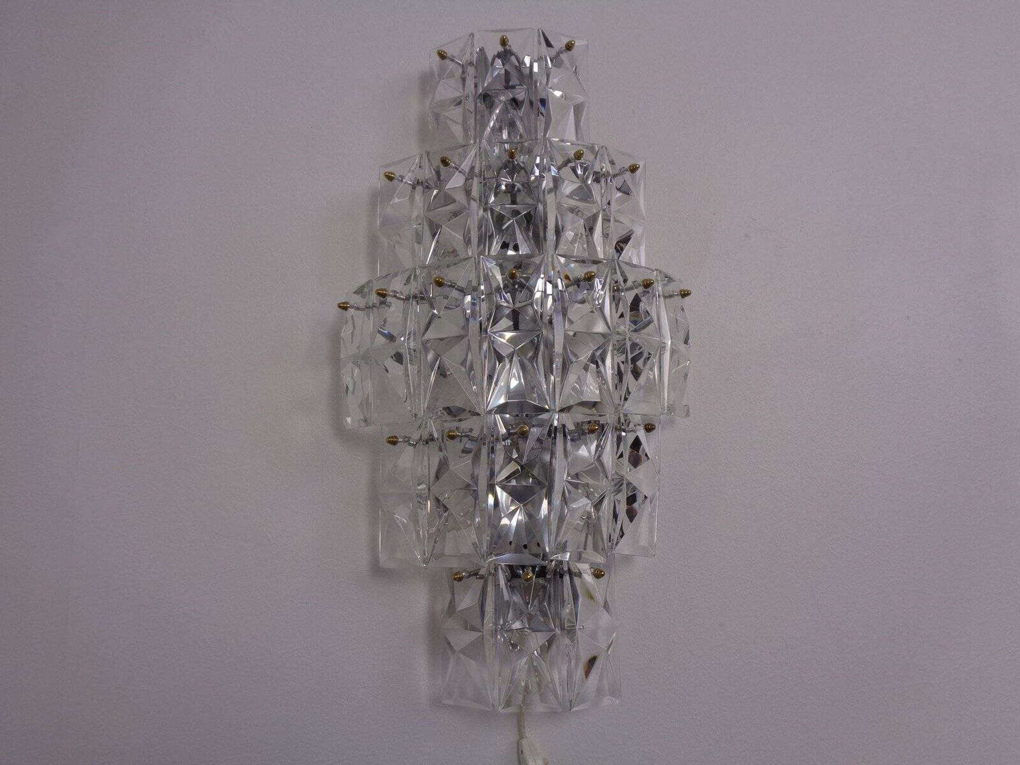 Large Crystal Glass Flush Mount from Kinkeldey, Germany, 1970s