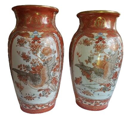 Pair of porcelain vases from Satsuma 19th