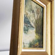 Tableau huile sur toile paysage signé