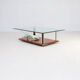70s Nicola Voci brass sculptural glass panther coffee table