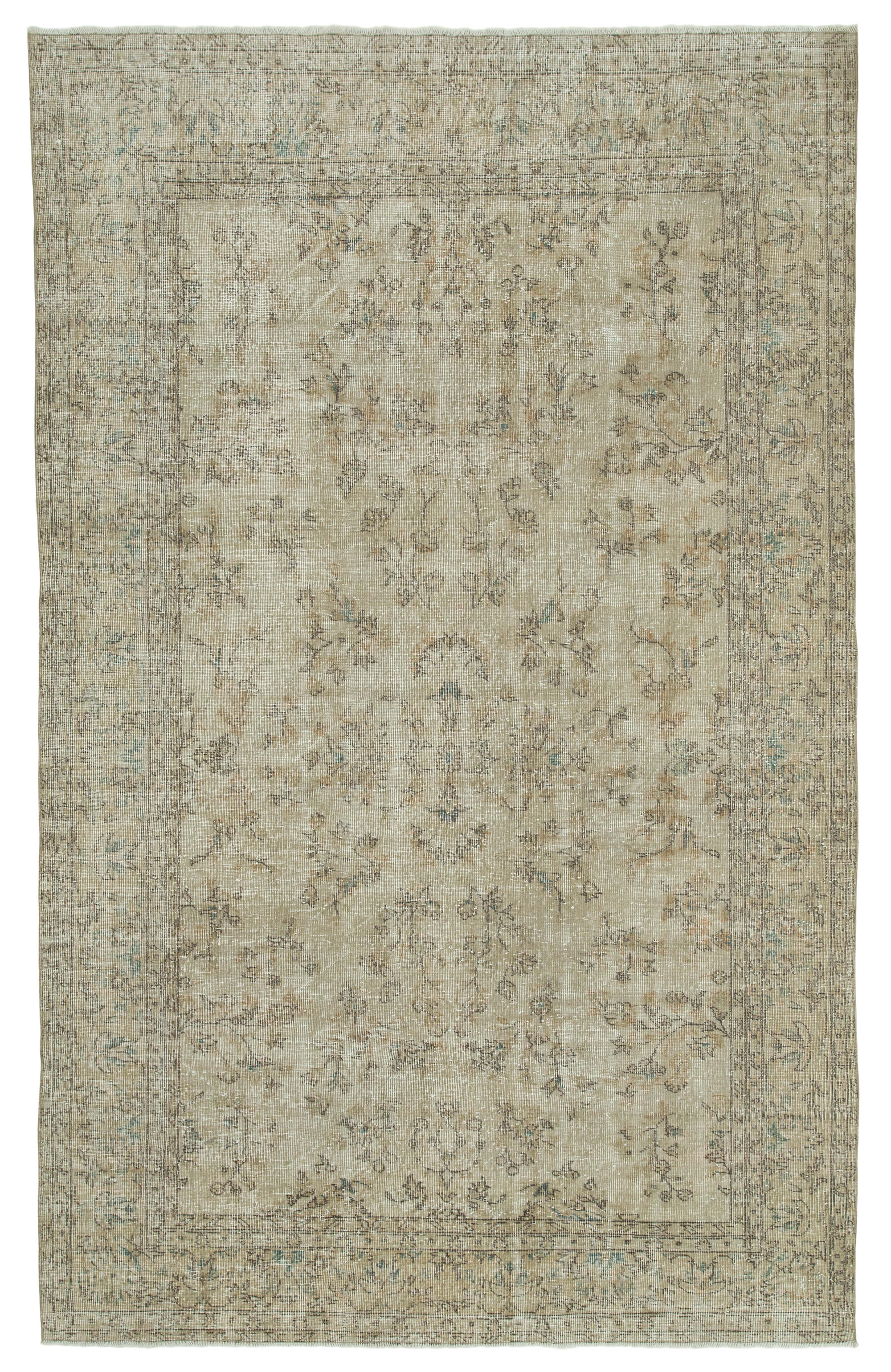 Handwoven antique anatolian beige carpet 200 cm x 316 cm - 36636