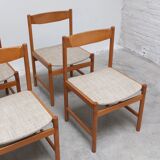 Set of 6 dining chairs in oak by Meubelatelier Vanda Watervliet, 1960s