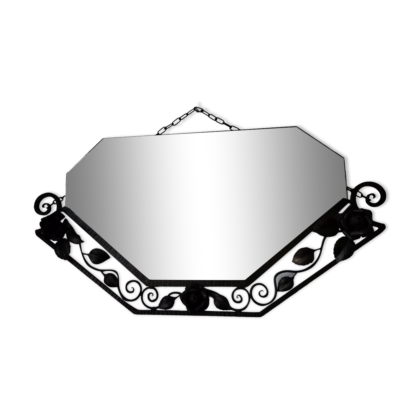 Art Deco wrought iron mirror