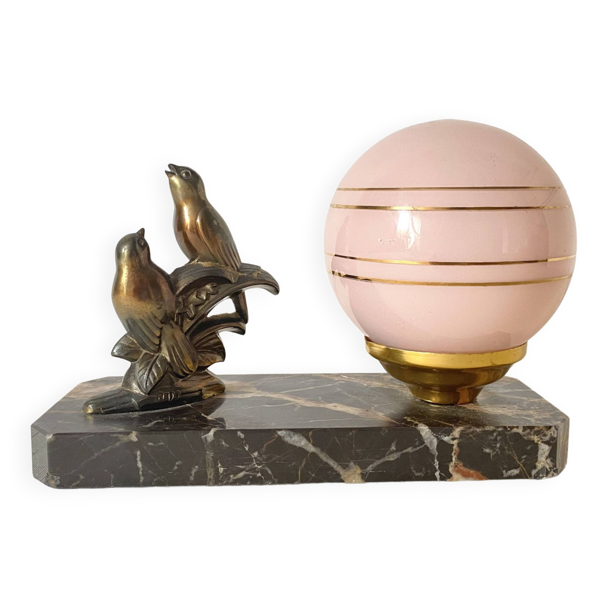 Art deco night light lamp Birds