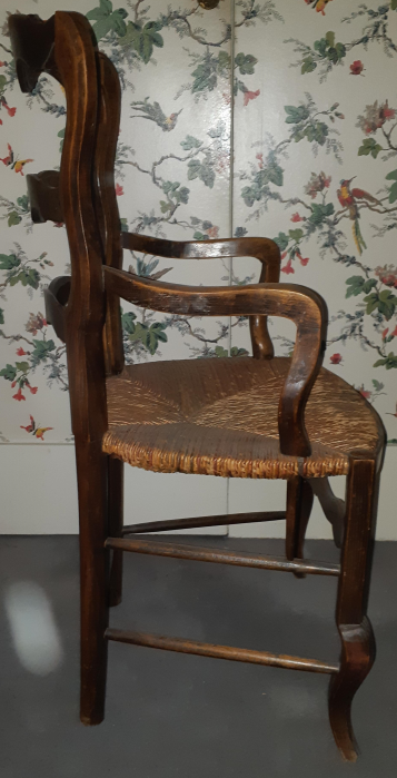 Pair of straw chairs