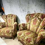 Set of 2 old 'baroque' club seats / armchairs / seats