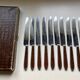 Old box 12 knives Art Deco Bakelite and chromed metal Apollonox