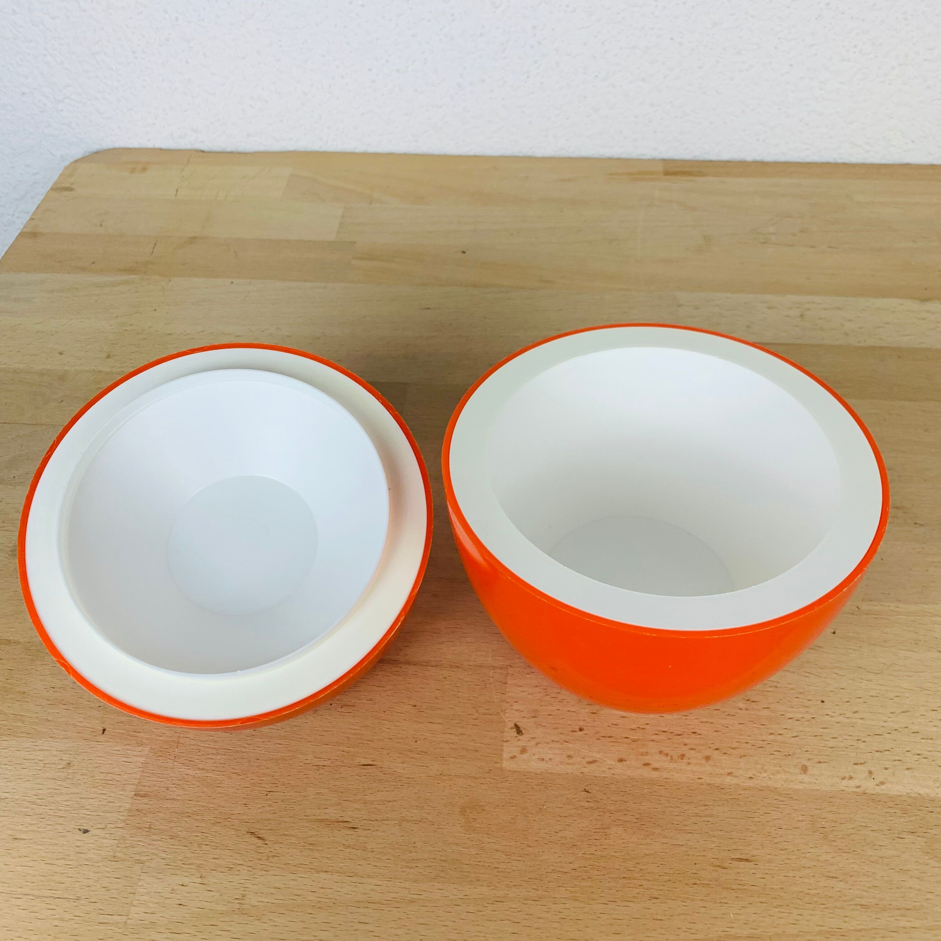 Vintage orange apple ice bucket