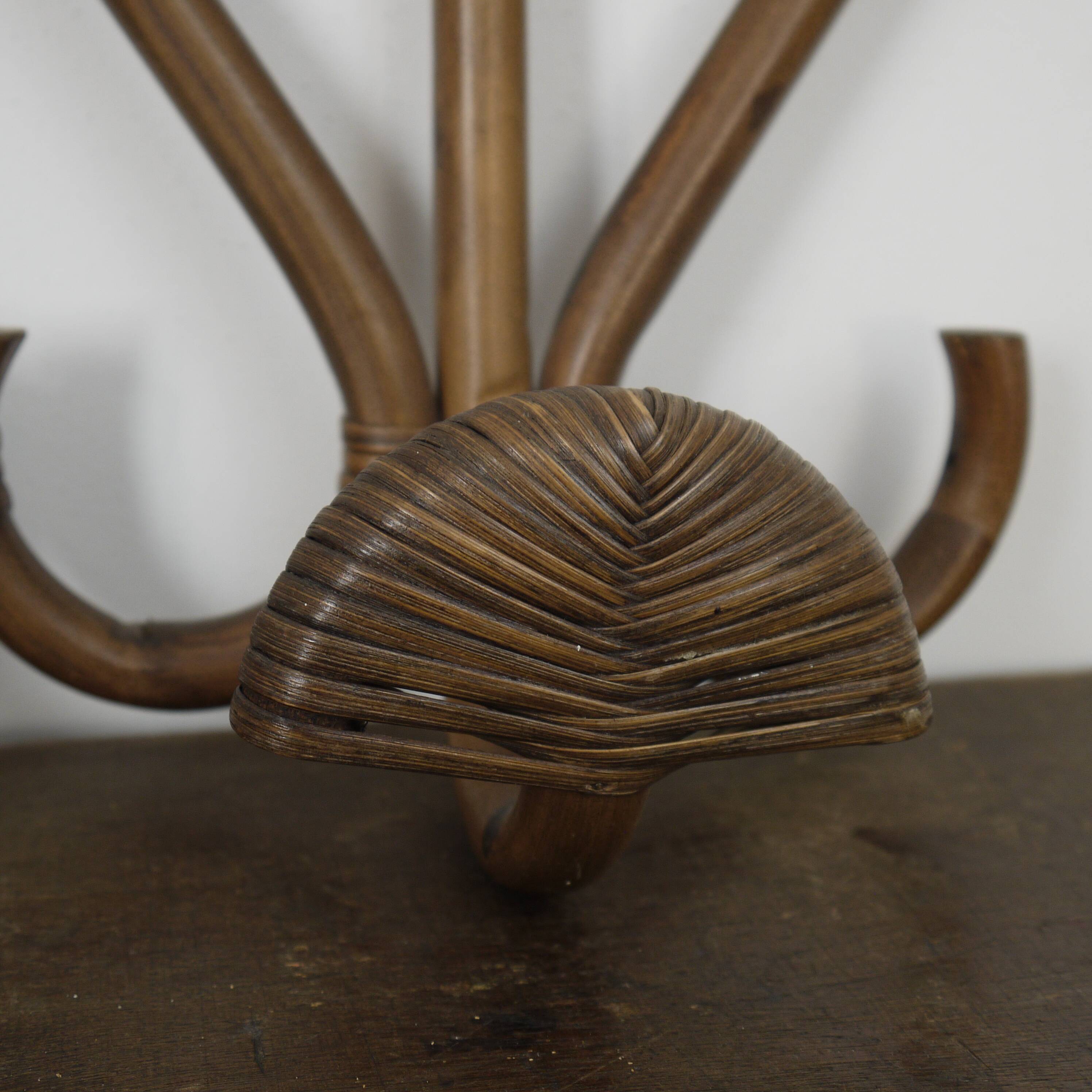 Rattan coat hanger
