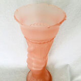 Torch vase and hand vintage frosted-looking glass