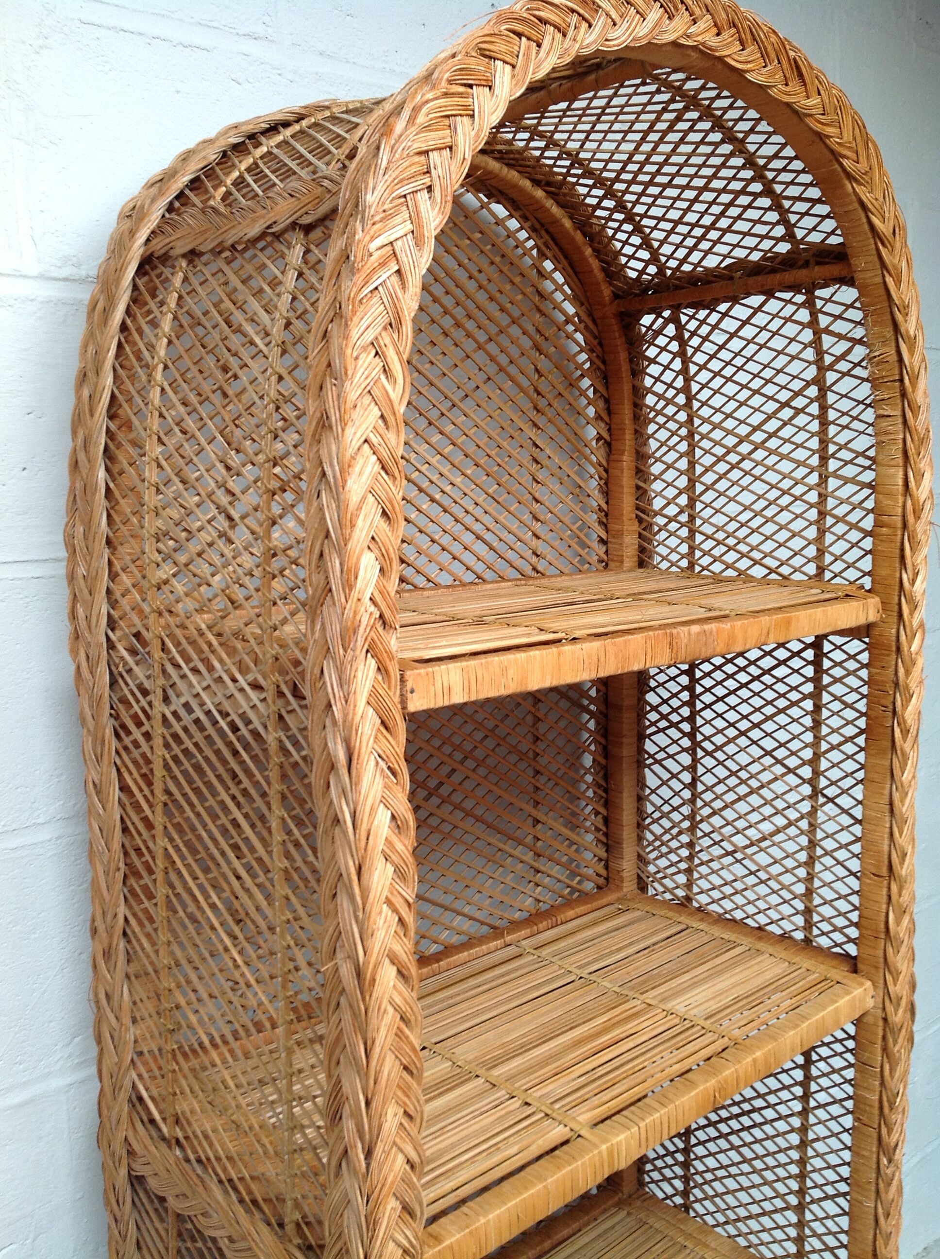 Vintage rattan shelf