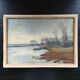 Ancient painting lake landscape
