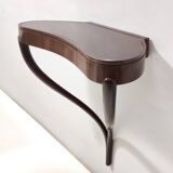 Ebonized Beech and Walnut Wall-Mounted Console Table