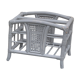 Bamboo and rattan magazine holder, vintage grey canning
