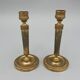 Pair of miniature candle holders in bronze dore restoration period nineteenth