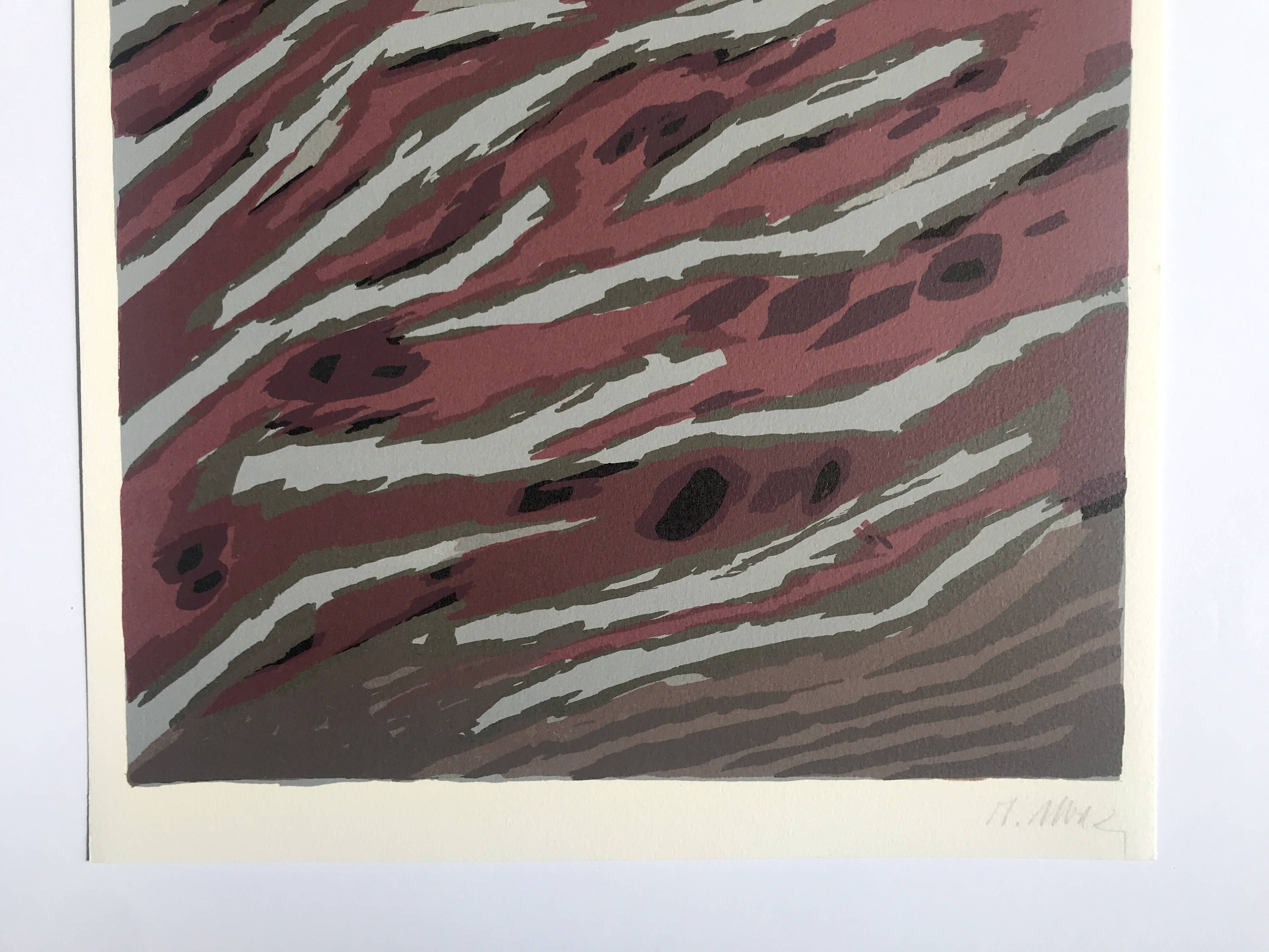 Raoul UBAC, The Earth II, 1978: Original lithograph signed in pencil.