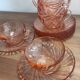 Set of 6 Rosaline Coffee Cups with Saucers in Translucent Glass