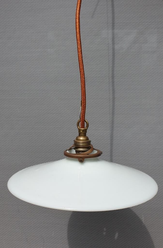 Suspension white opaline sequined copper cable