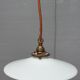 Suspension opaline blanche câble cuivre pailleté