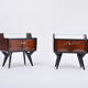 Pair of Italian Midcentury Nightstands with Sculptural Base