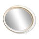 Oval mirror in pearl-coloured stucco 85 x 114 cm