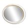 Oval mirror in pearl-coloured stucco 85 x 114 cm