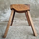 Antique stool oak plant table