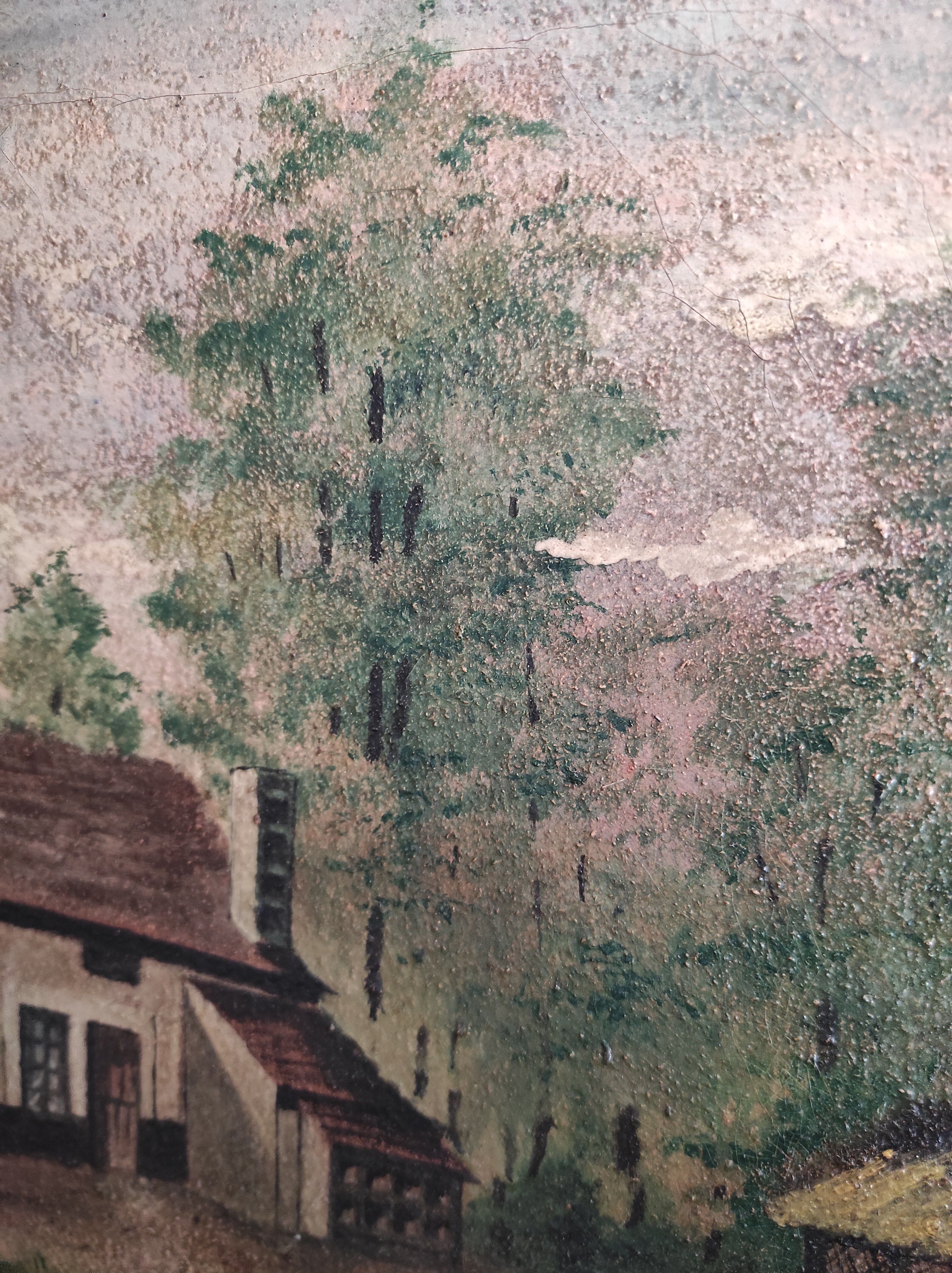 Vintage French oil painting, signed Levergne, 1958