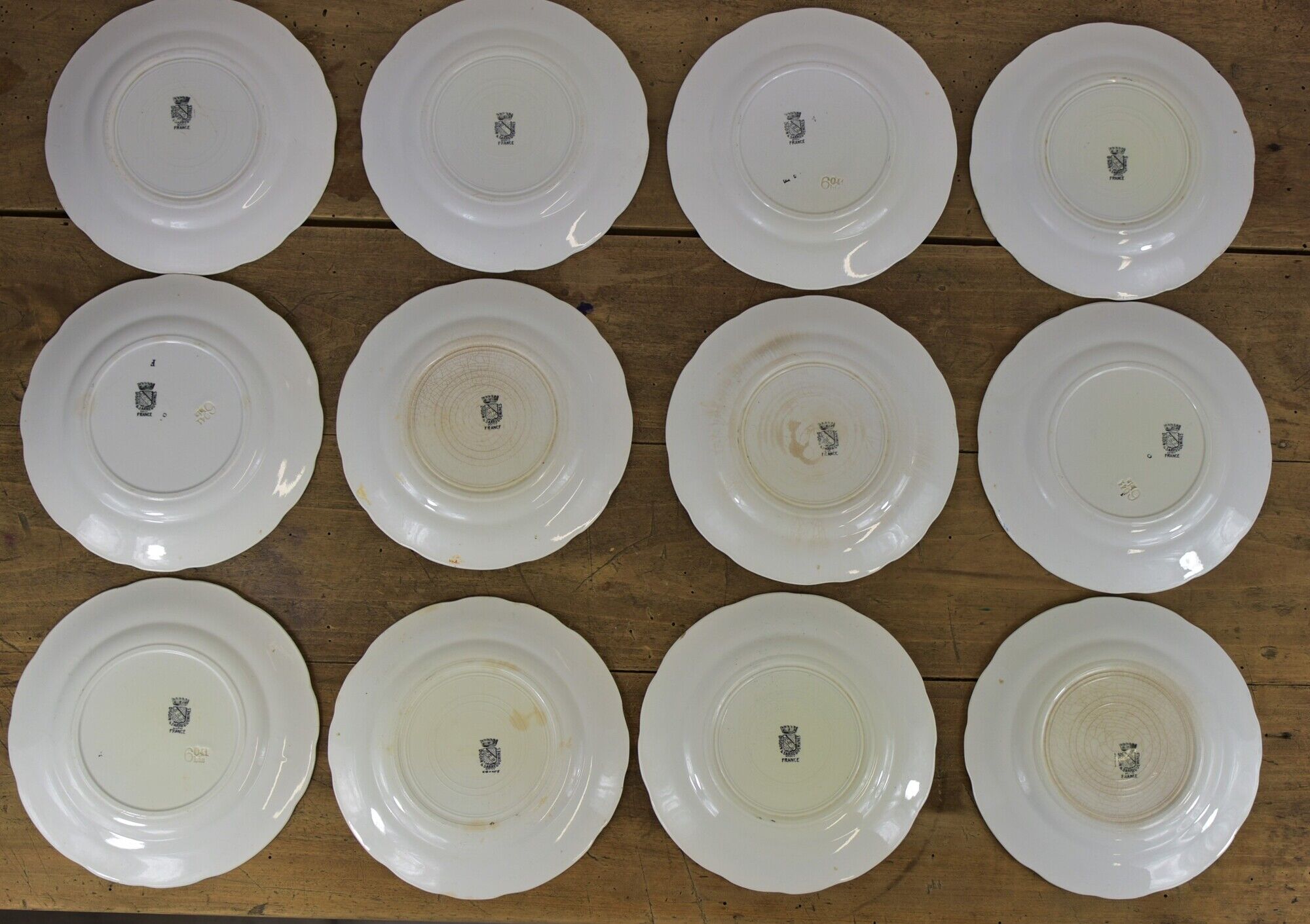 Set of 12 souvenir plates of Lourdes Digoin & Sarreguemines