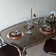 Space Age dining table in smoked glass & chrome
