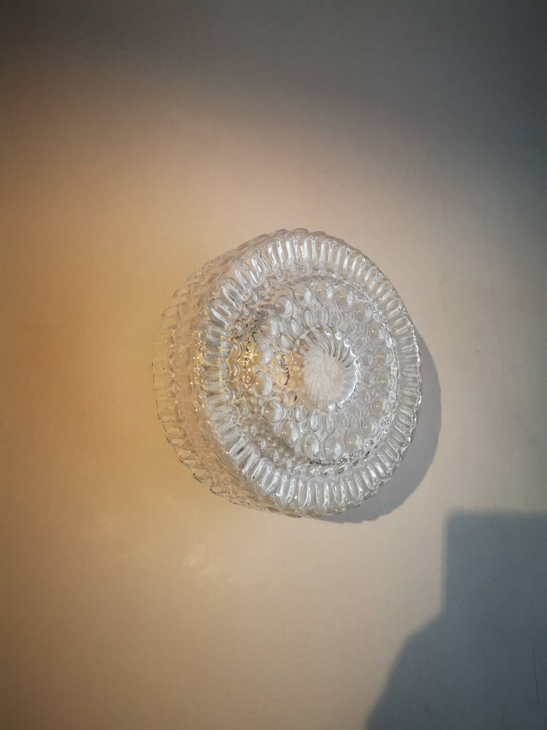 Ceiling light vintage 70s glass and crystal