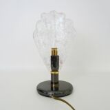 Foliage table lamp in glass and anthracite gray metal. 80 years