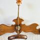 Varnished wooden wall coat rack, 3 hooks.