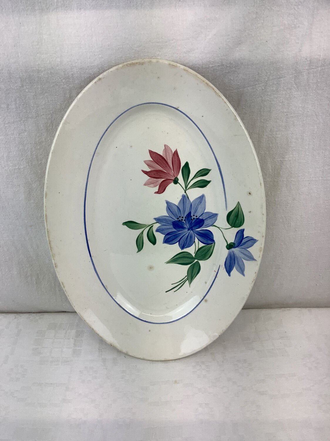 Old artisanal dish made in France Digoin Sarreguemines