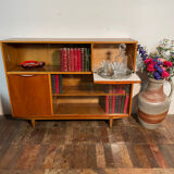 Mid century retro vintage teak cocktail bar display cabinet 1960