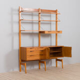 Rival 2 bay teak wall unit with 3 cabinets and 5 shelves by Brodrene Jatogs Norway, Kjell Riise, 196