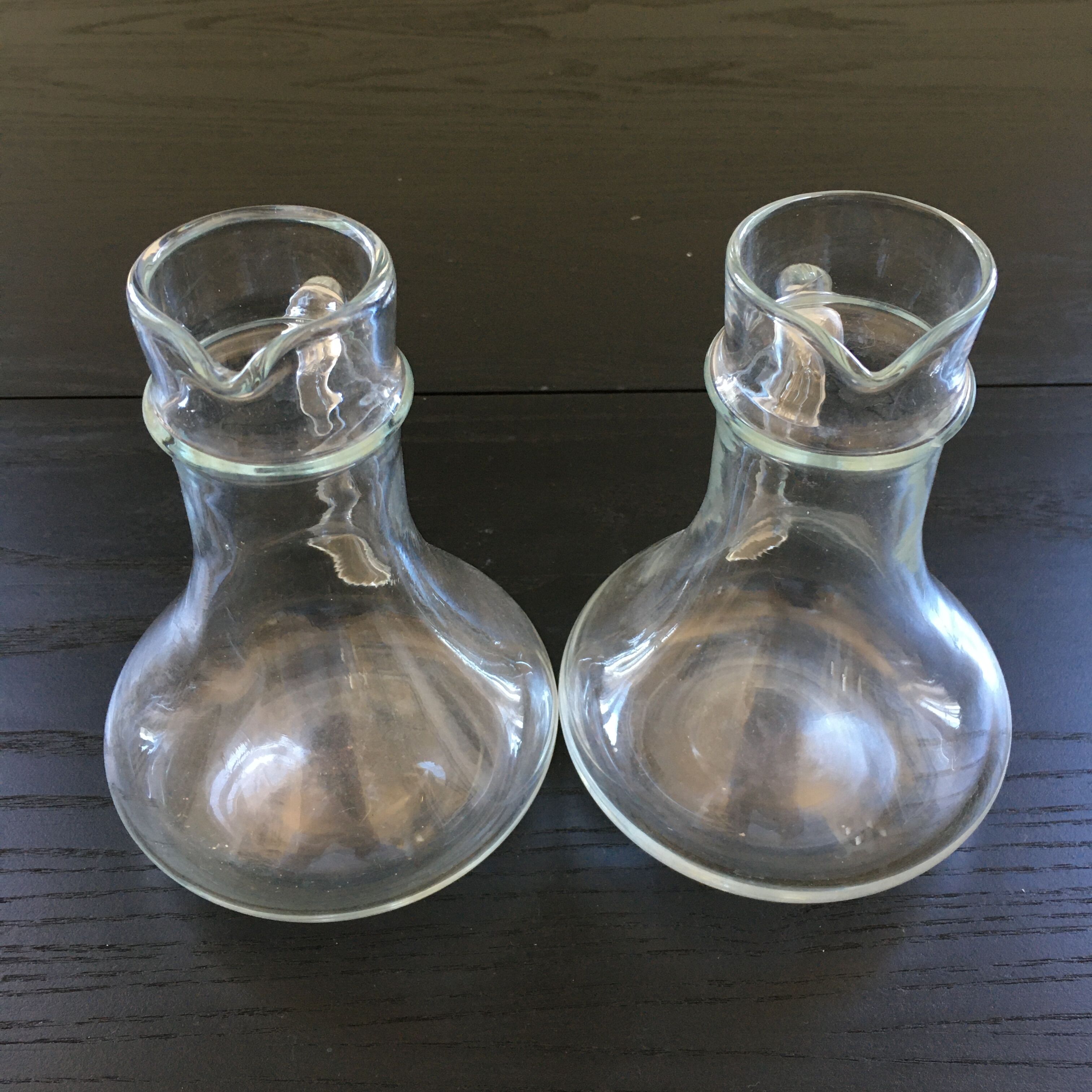 Pair of glass jugs