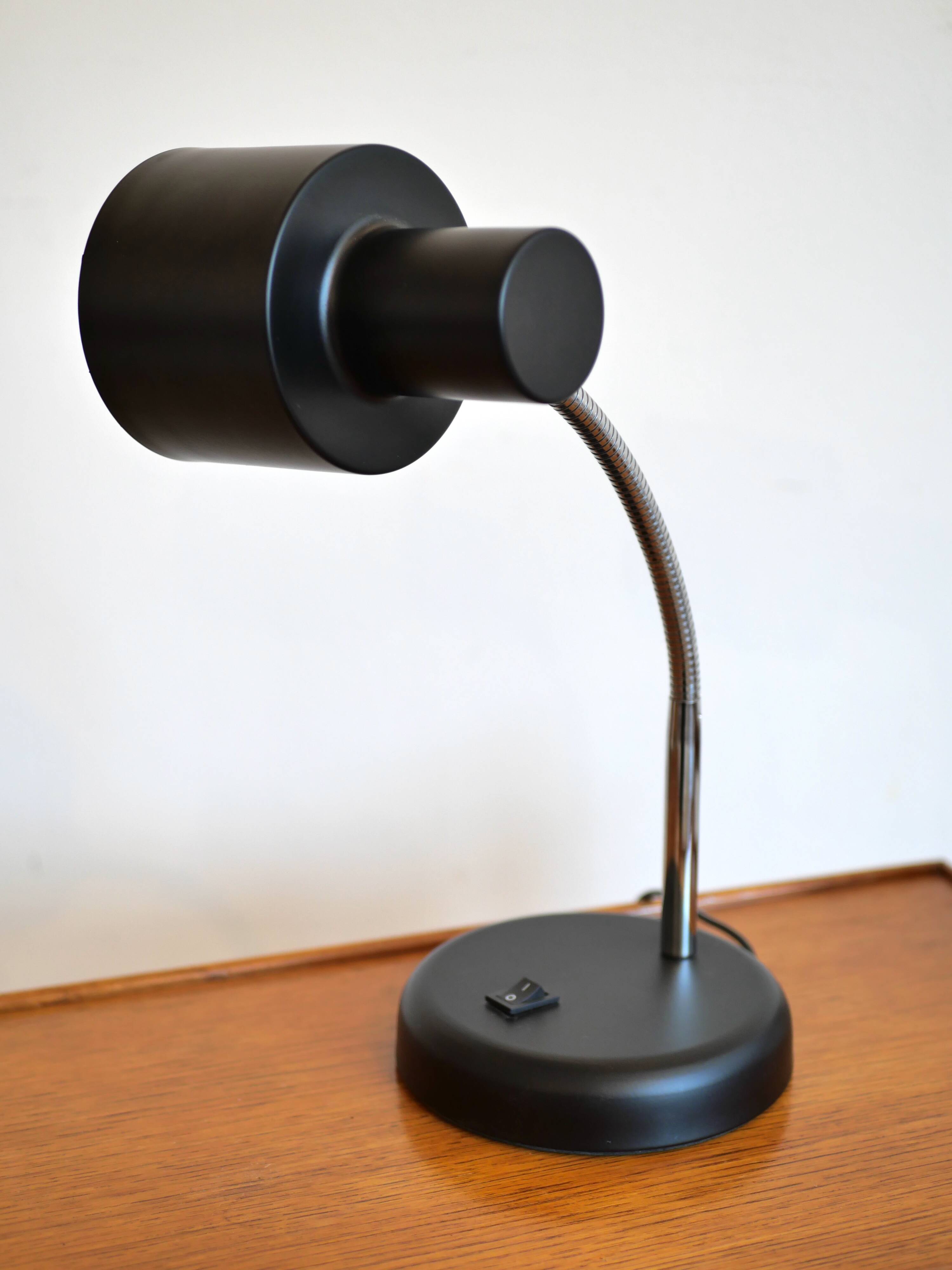 Matte black metal desk lamp