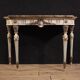 Italian lacquered Louis XVI-style console table with marble top