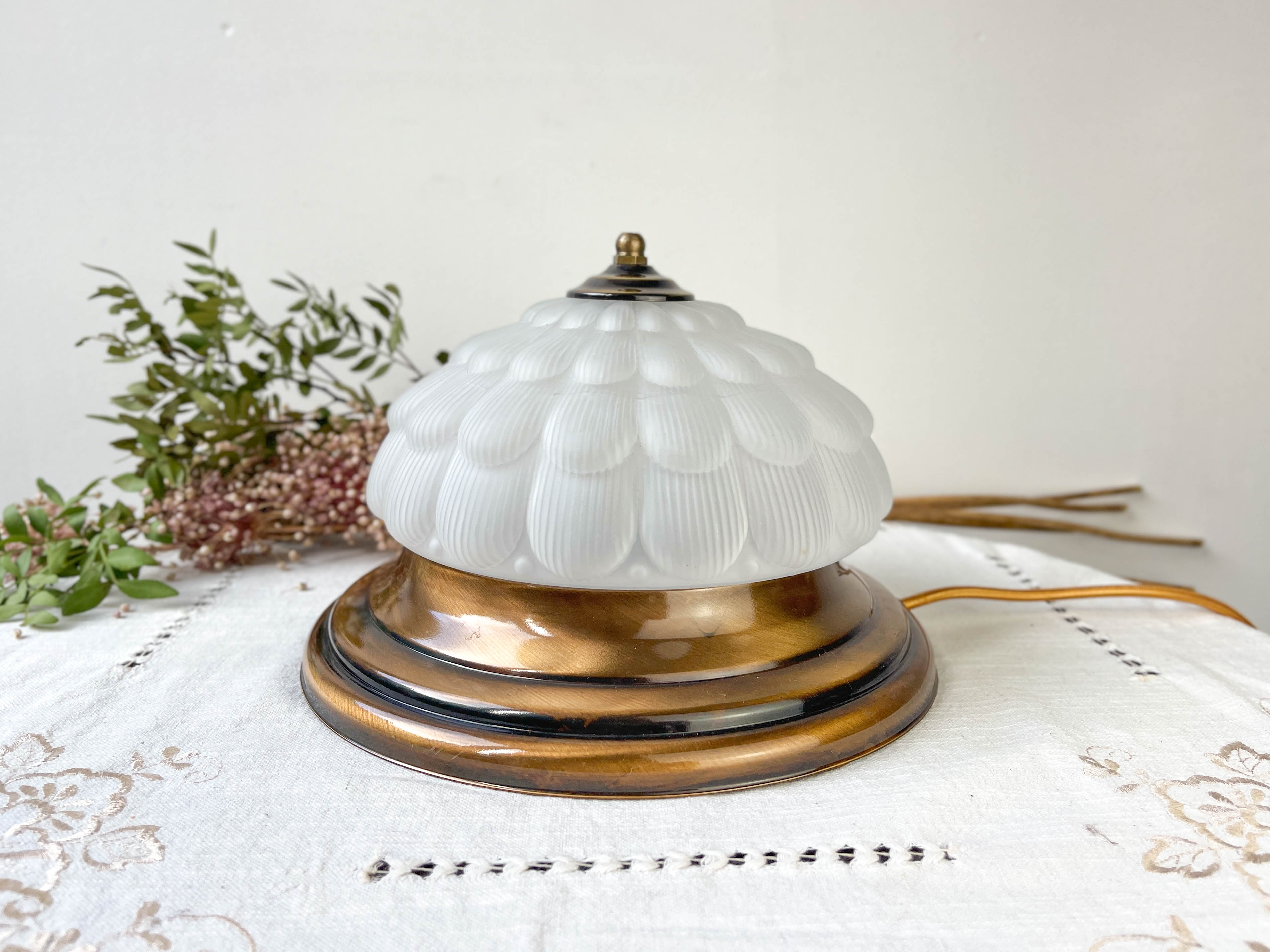 Vintage table lamp antique glass globe