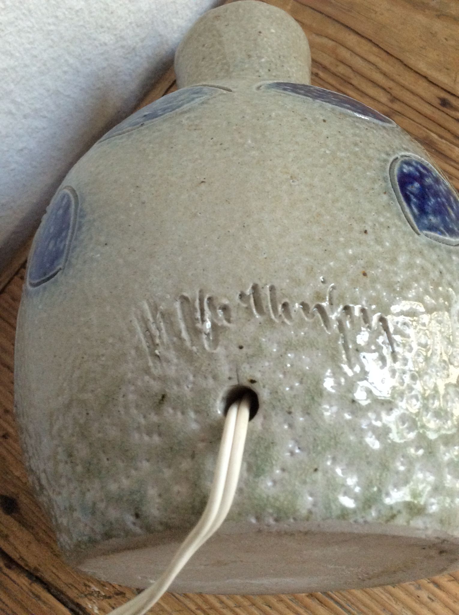 Pied de lampe en céramique par Jean Claude Monange, années 60/70