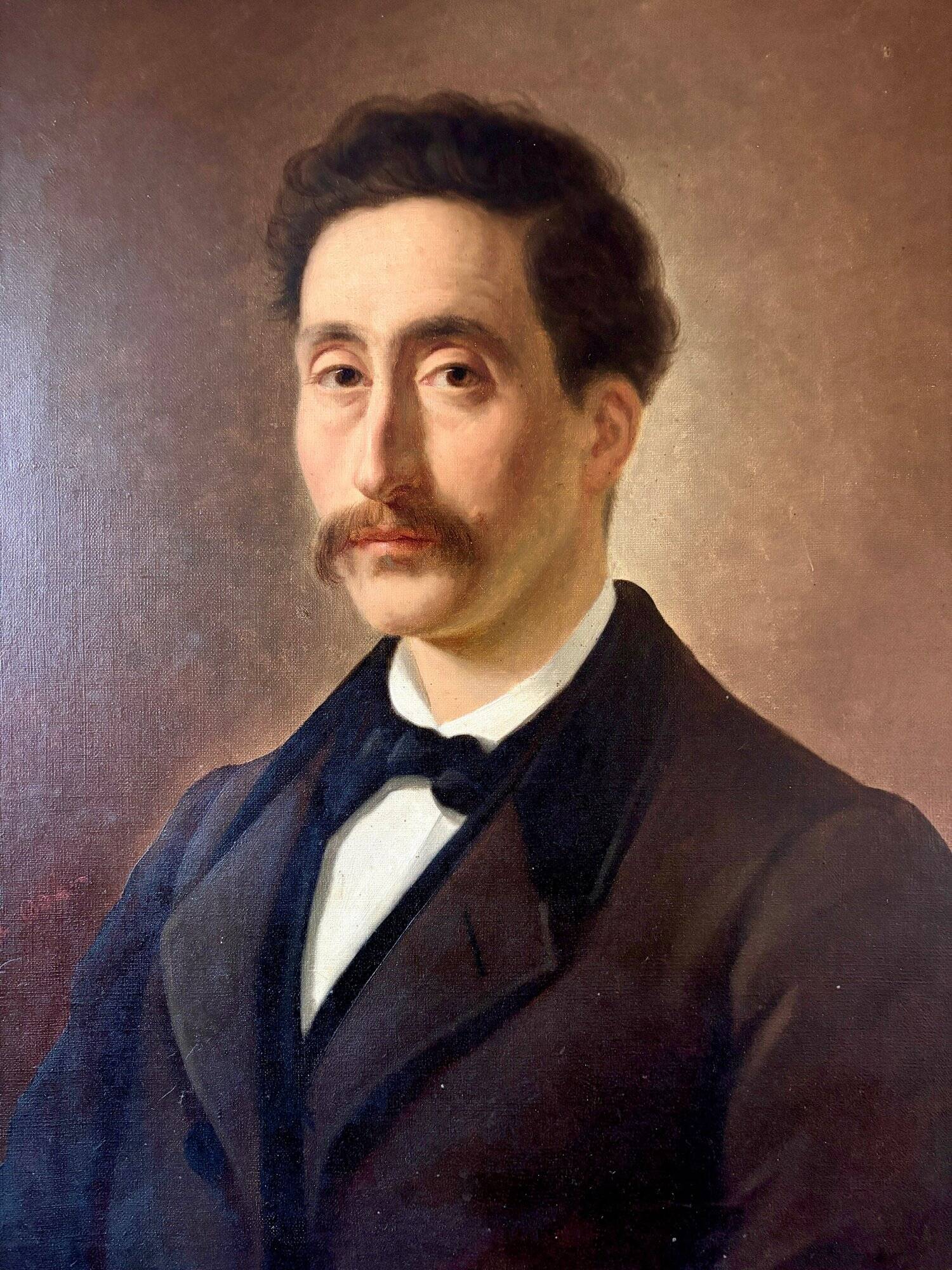 "Alphonse" - Portrait, oil painting on framed canvas - 1864, ☐ 76 x 65 cm