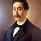 "Alphonse" - Portrait, peinture à l’huile sur toile encadrée - 1864, ☐ 76 x 65 cm