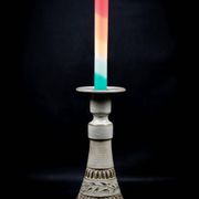 Ceramic candle holder with geometric decoration by Huguette Bessone - Vallauris