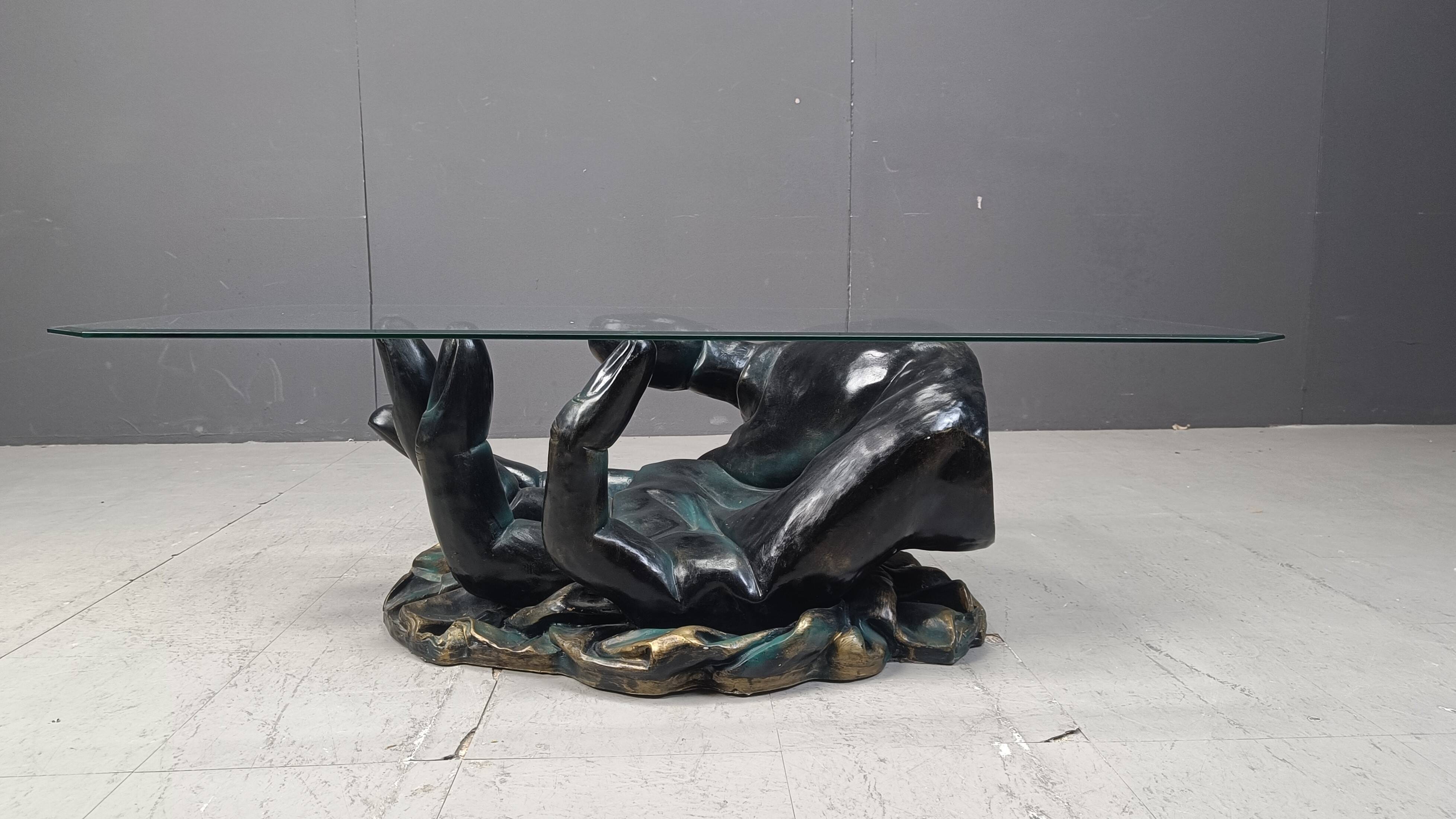 Table basse vintage main, années 1980
